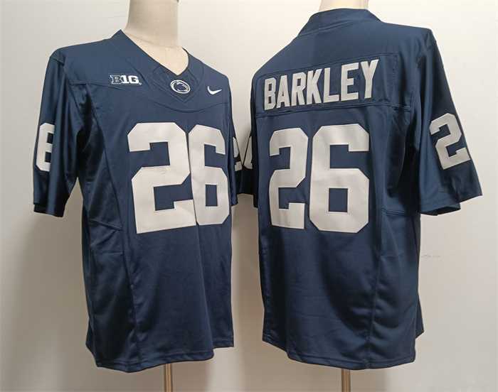 Mens Penn State Nittany Lions #26 Saquon Barkley Navy cStitched Jersey->->NCAA Jersey